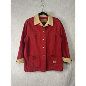 RALPH LAUREN JEANS Co Red Denim Barn Chore Ranch Coat Womens Jacket Medium